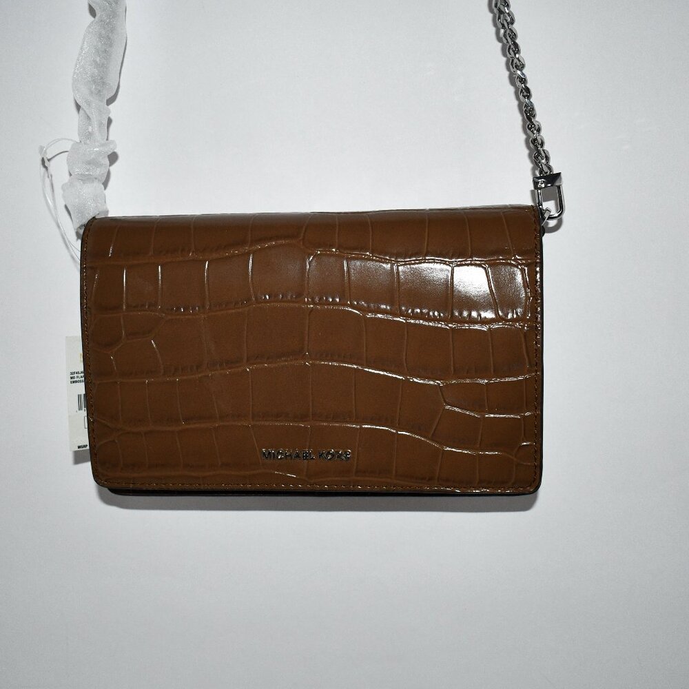 MICHAEL Kors MED Flap Chain Crossbody in Driftwood #32F4SJ6C8E NWT